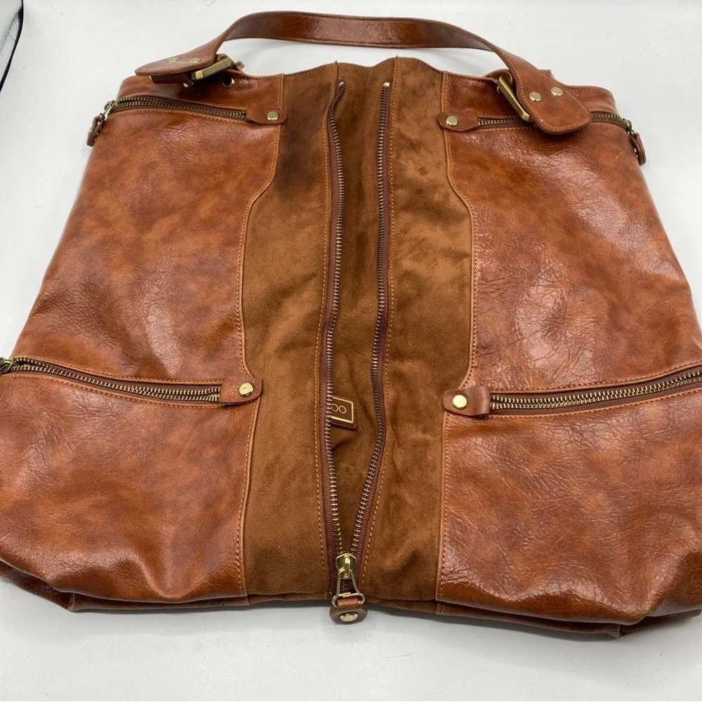 Jimmy Choo Vintage Mona Tote Bag Calfskin Leather Suede Lining Excellent 16x17